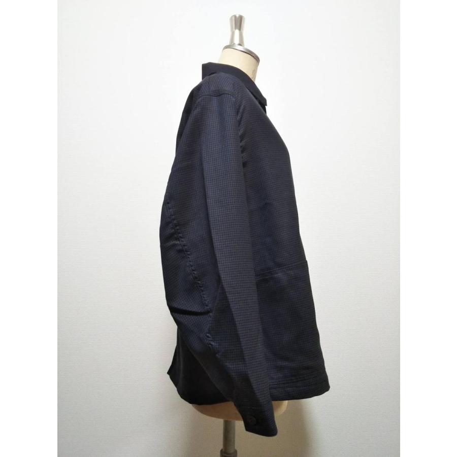 SALE60%OFF 定価￥41,800　JieDa　SUMMER WOOL 2TONE JACKET(BLACK) ジエダ　アシンメトリー　チェック　ブルゾン　シャツ　ブラック　｜poompoom｜05