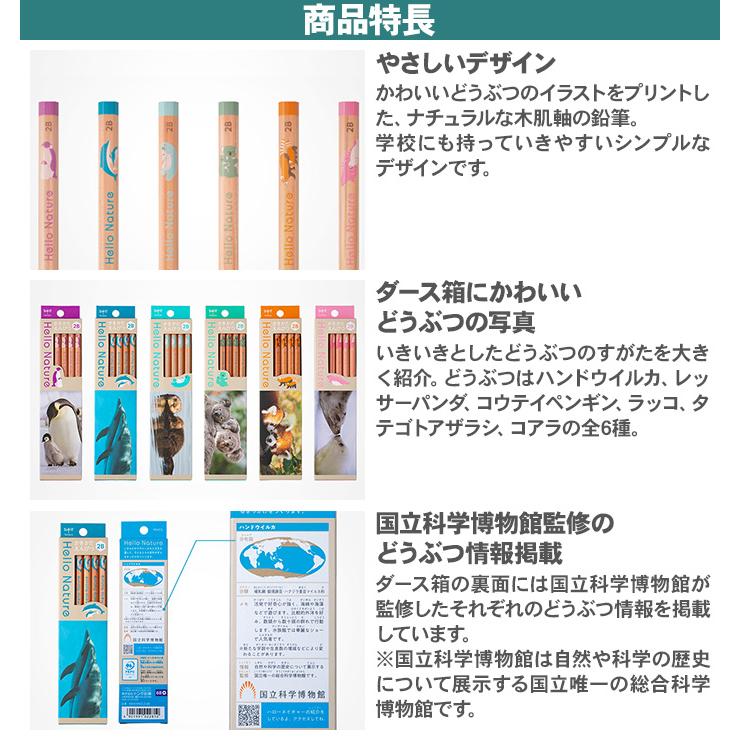 トンボ鉛筆 名入れ 鉛筆 ハローネイチャー 六角軸 ギフト B 2B 4B 6B 1