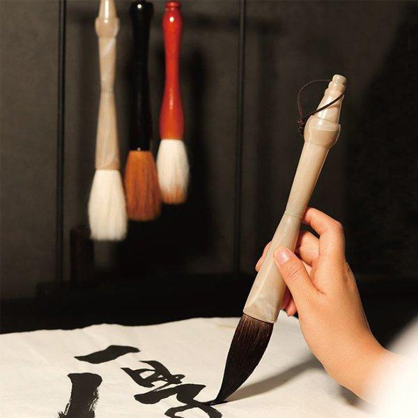 書道用太筆【特大】提斗狼毫・羊毫・兼毫・熊毫　4本セット　書き始め　大文字用 大書筆 書道 大筆 花牛角 羊毫 狼毫 熊毫 兼毫 選べる 4種類 中国直