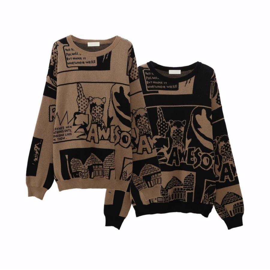 NEON SIGN ネオンサイン Awesooooome Knit NEON SIGN(ネオンサイン) / Awesooooome Knit (BLACK) : Proof Of