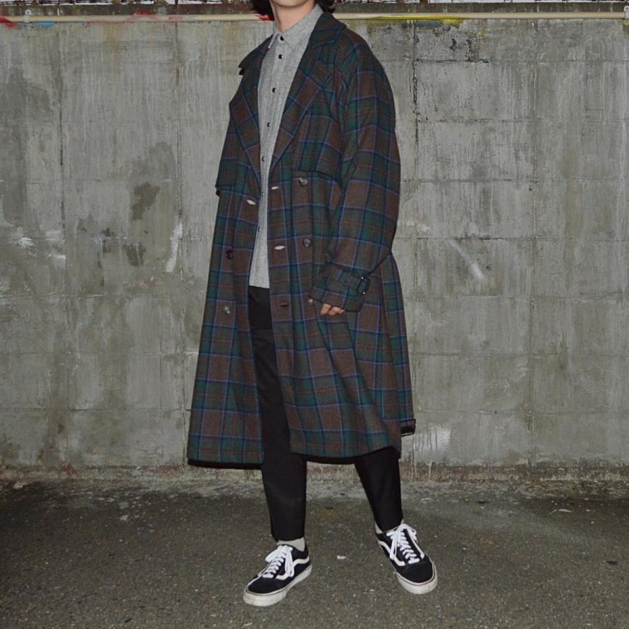 JieDa / PLAID TRENCH COAT (BROWN) : Proof Of Power - 通販 JieDa / PLAID TRENCH COAT (BROWN) : Proof Of Power - 通販
