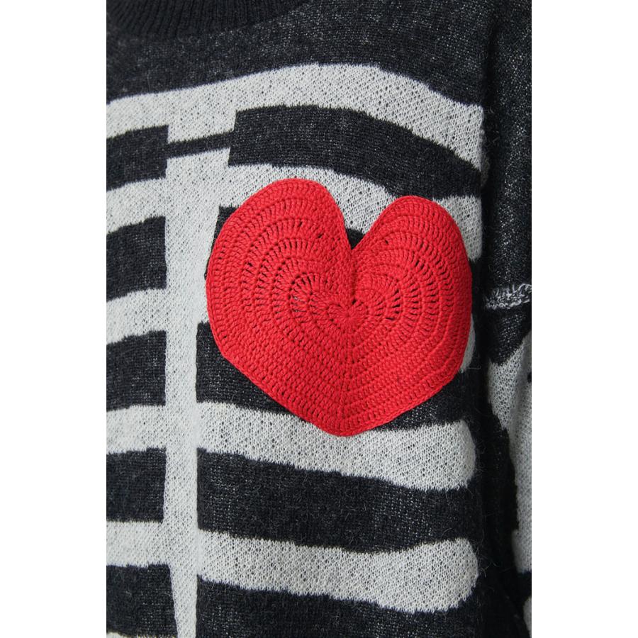 DISCOVERED（ディスカバード） / MOHAIR HEART&BONE KNIT (BLACK
