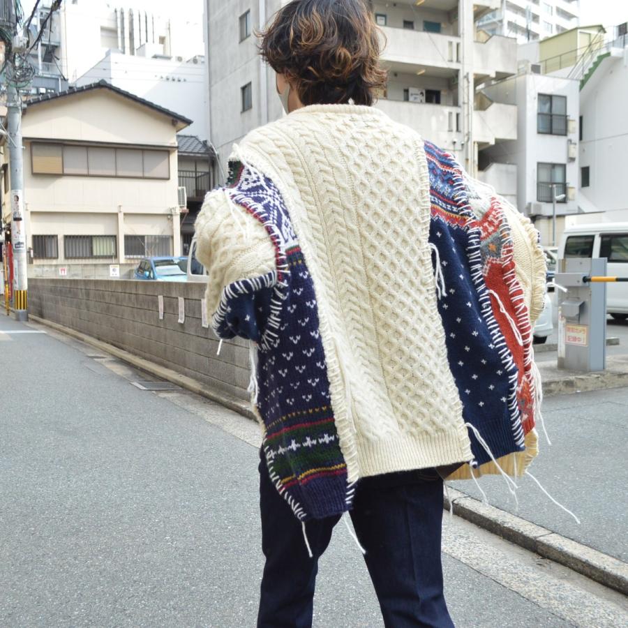 DISCOVERED(ディスカバード) / Nordic Collage Knit Cardigan (ASSORT1