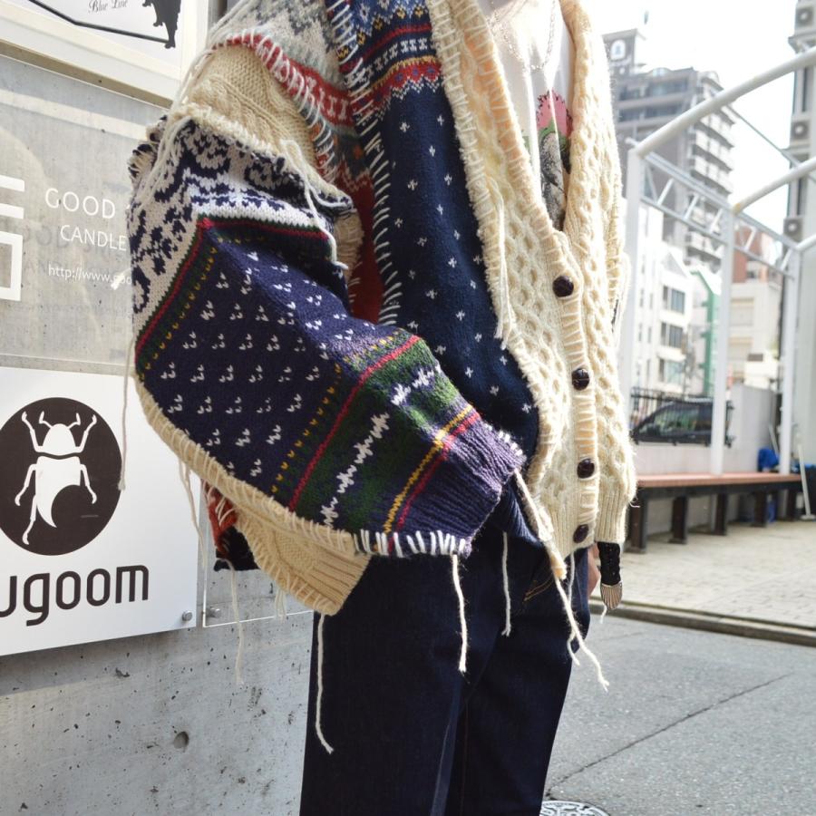 DISCOVERED(ディスカバード) / Nordic Collage Knit Cardigan (ASSORT1