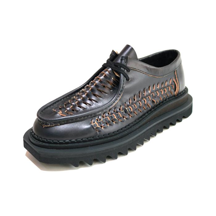 elephant TRIBAL fabrics / Knitting Double Sole Shoes(BLACK