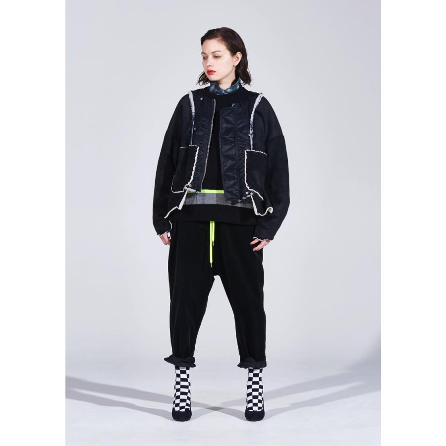 elephant TRIBAL fabrics MA-1 VEST ブラック elephant TRIBAL fabrics エレファブ】TAPE PATCHWORK MA-1