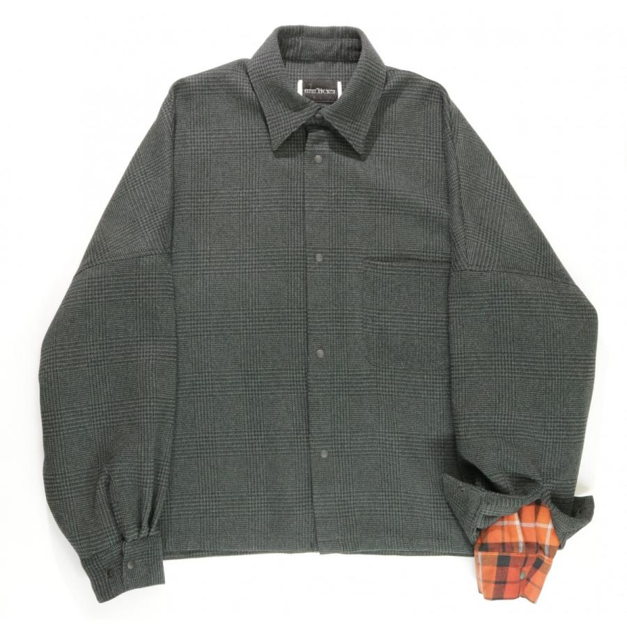 elephant TRIBAL fabrics / Arm layered big shirt (BLACK) : Proof Of