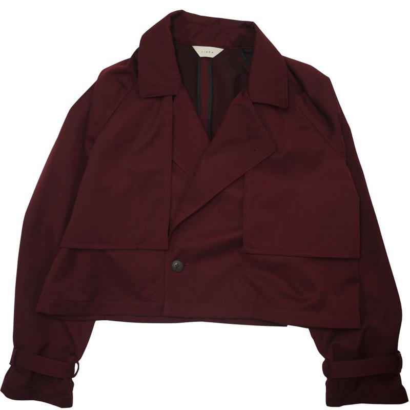 JieDa JieDa(ジエダ) / GABARDINE SHORT TRENCH JACKET (BURGUNDY  