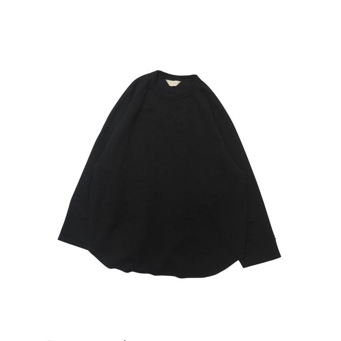 JieDa（ジエダ） / DAMAGE WAFFLE BASEBALL L/S (BLACK) : Proof Of 