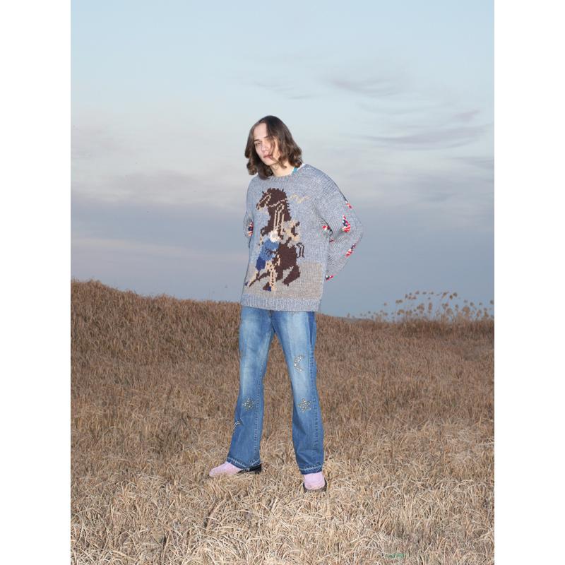 JieDa HORSE OVER KNIT サイズ2 JieDa JieDa(ジエダ) / HORSE OVER KNIT (GRAY) : Proof Of