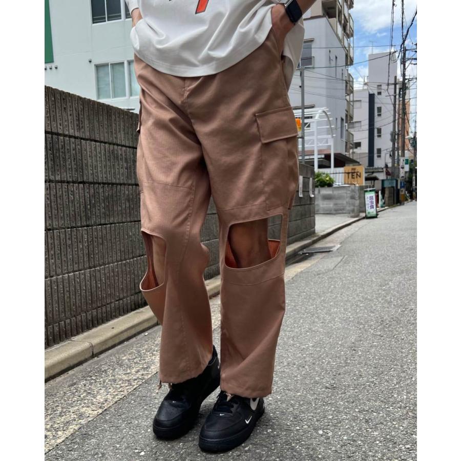 JieDa(ジエダ) / RIPSTOP HOLE CARGO PANTS(BEIGE)｜pop5151｜02