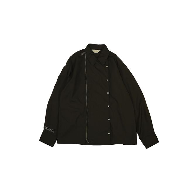 JieDa（ジエダ） / ZIP & BUTTON SHIRT (BROWN) : Proof Of Power