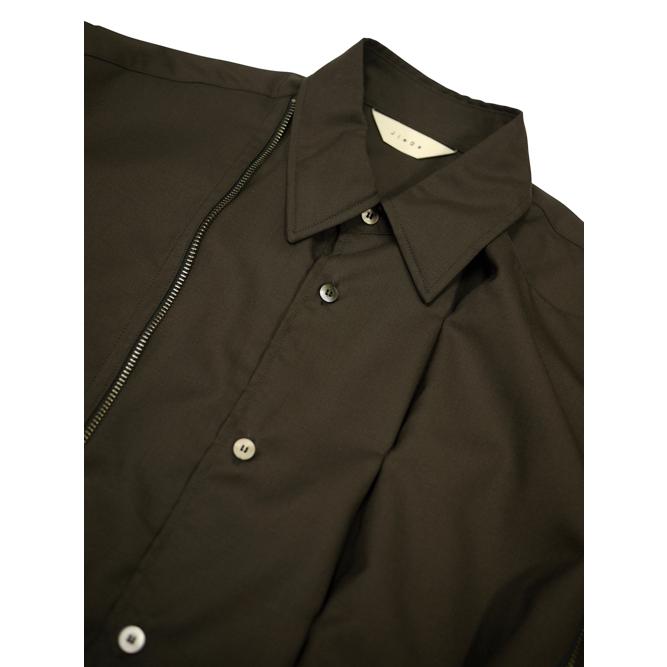 JieDa（ジエダ） / ZIP & BUTTON SHIRT (BROWN) : Proof Of Power