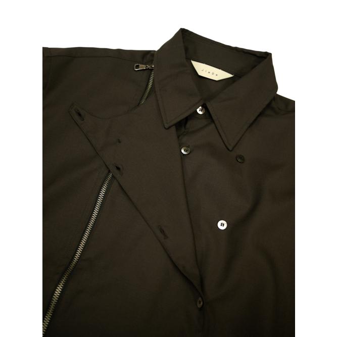 JieDa（ジエダ） / ZIP & BUTTON SHIRT (BROWN) : Proof Of Power