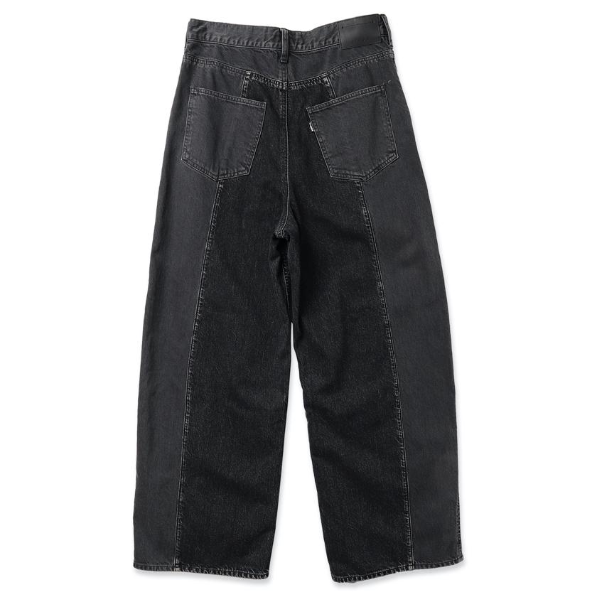 JieDa(ジエダ) / SWITCHING ZIP DENIM PANTS(BLACK) : jie-23w-pt01-a 