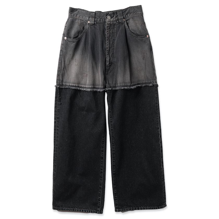 JieDa JieDa(ジエダ) / 2TONE BAGGY DENIM PANTS (BLACK) : Proof Of 