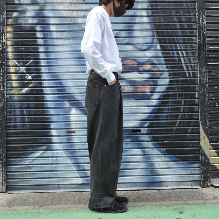 NEON SIGN SIGN(ネオンサイン) / W BLACK UNHEMMED WIDE DENIM NEON SIGN SIGN(ネオンサイン) / W BLACK UNHEMMED WIDE DENIM
