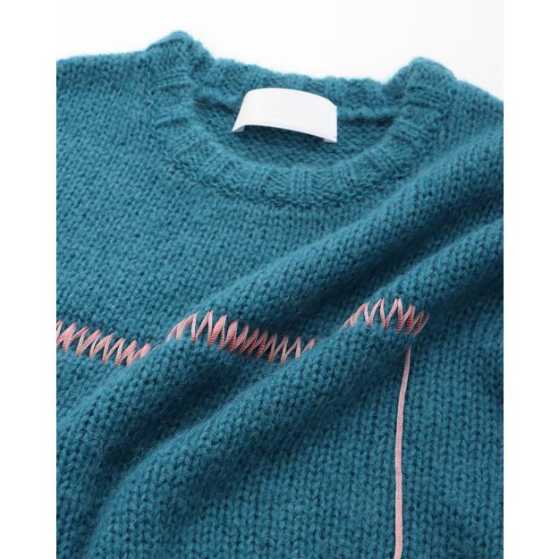 NEON SIGN(ネオンサイン) / Ne QUILTED MOHAIR JUMPER (BLUE) : n1546 