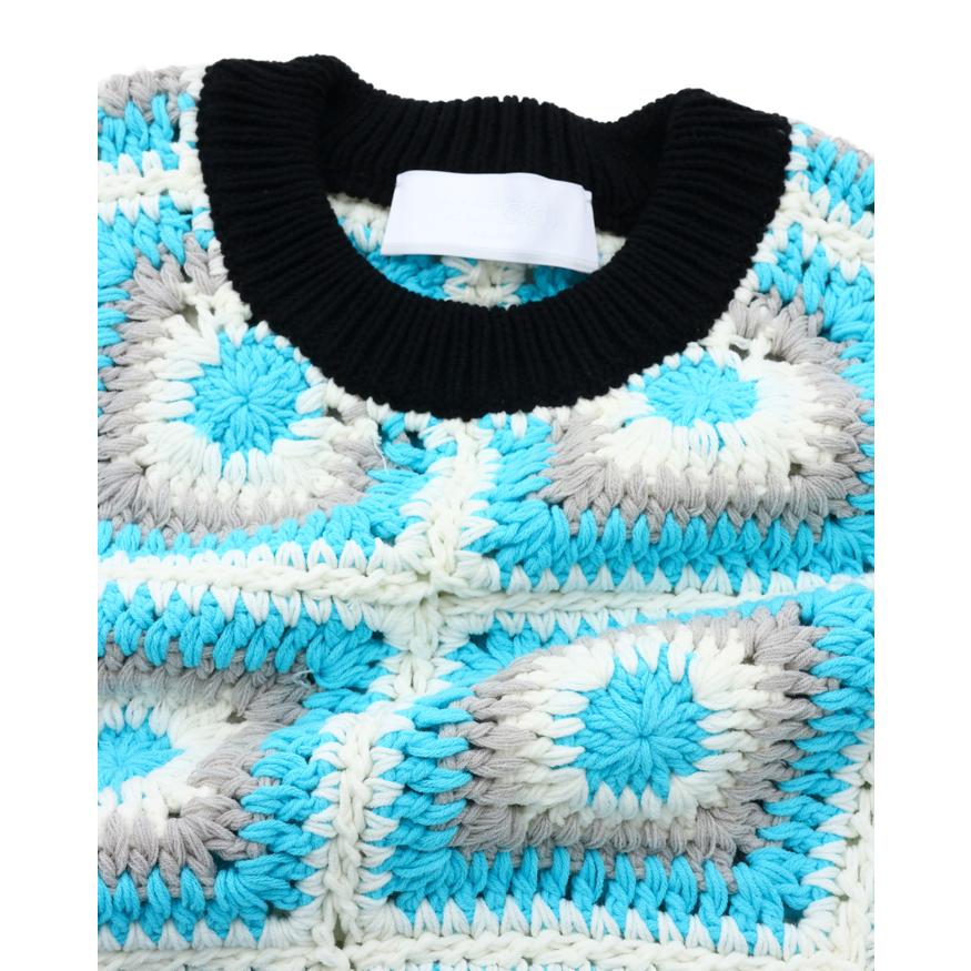 NEON SIGN（ネオンサイン） / Crochet Sweater (BLUE/BLACK) : Proof
