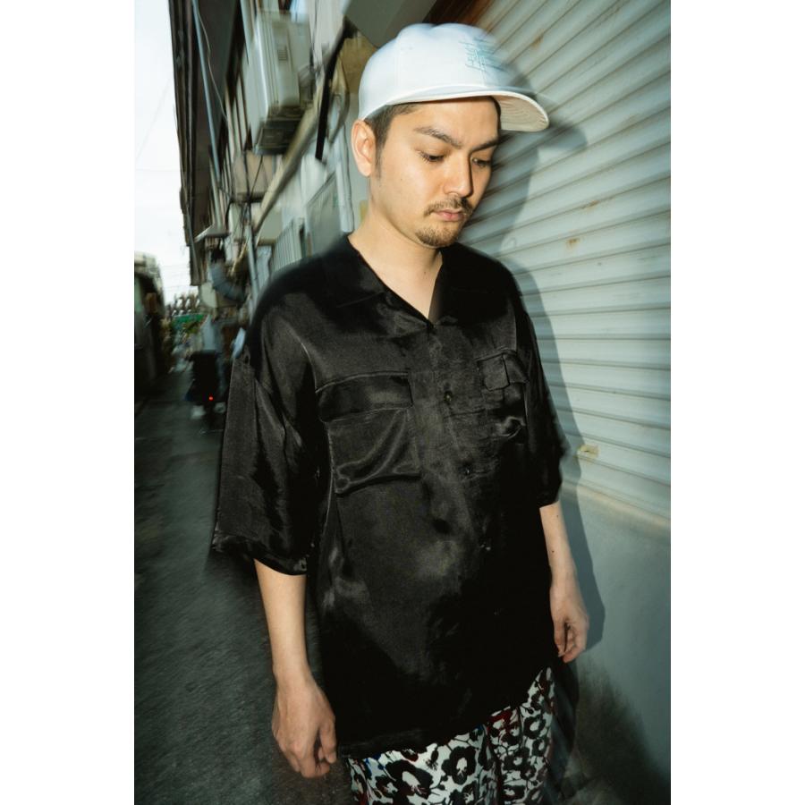 TUITACI(ツイタチ) / VINTAGE SATIN BOWLING SHIRTS (BLACK) : Proof