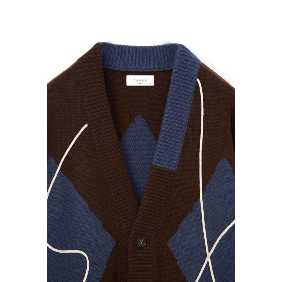 TAUPE TAUPE(トープ) / ストレインアーガイルカーディガン (BROWN