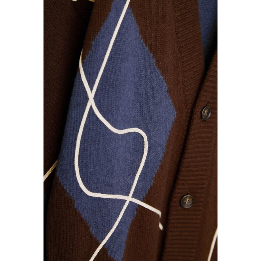 TAUPE TAUPE(トープ) / ストレインアーガイルカーディガン (BROWN