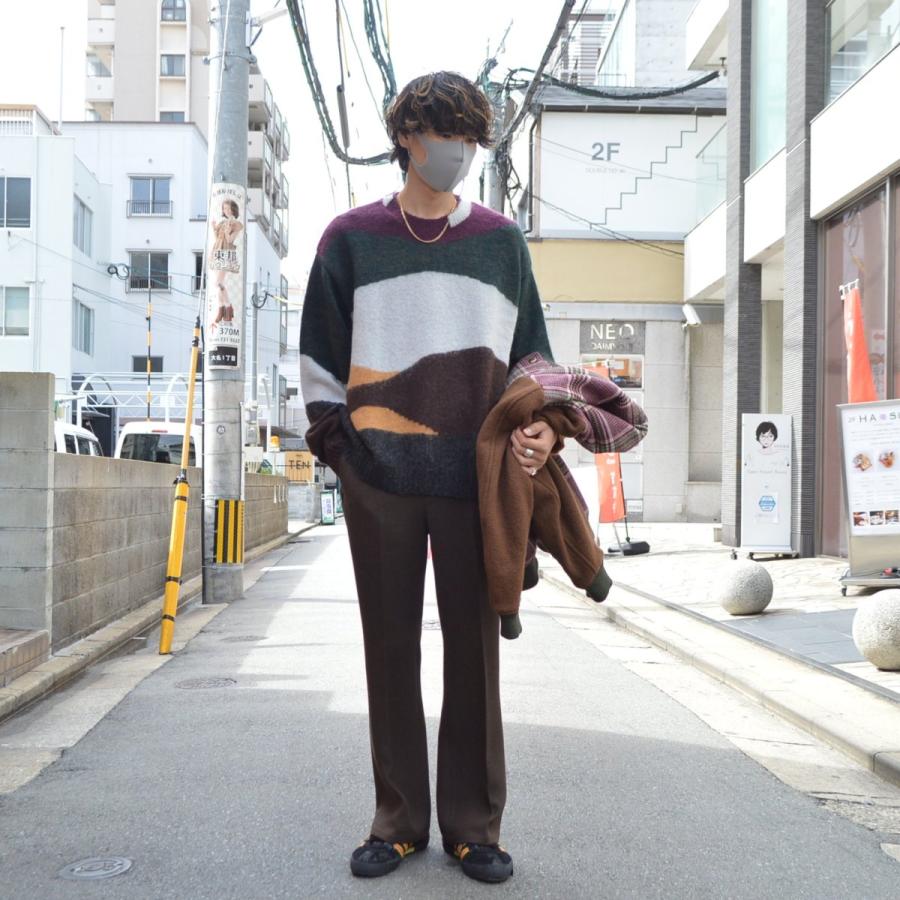 TAUPE TAUPE(トープ) / モヘヤインターシャクルーニット (D.GREEN  