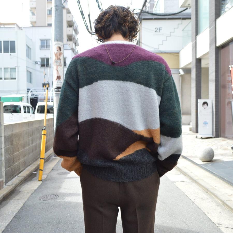 TAUPE TAUPE(トープ) / モヘヤインターシャクルーニット (D.GREEN  