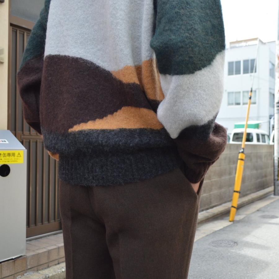 TAUPE（トープ） / モヘヤインターシャクルーニット (D.GREEN) : Proof 