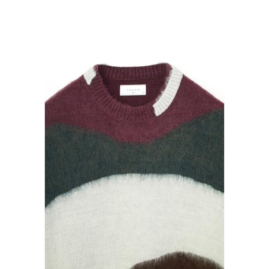TAUPE TAUPE(トープ) / モヘヤインターシャクルーニット (D.GREEN  