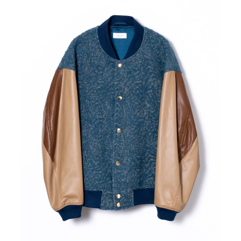 TAUPE(トープ) / TWEED JQ STADIUM JACKET (BLUE) : tpm23302007-blu 