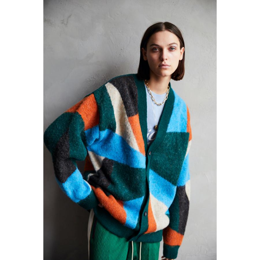 TAUPE(トープ) / PANEL ART CARDIGAN (GREEN) : tpm23307003-grn  