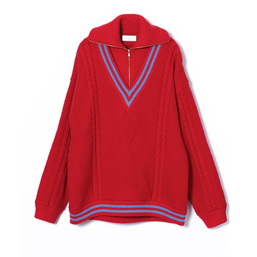 TAUPE TAUPE(トープ) / HALF ZIP TILDEN KNIT (RED) : Proof Of Power
