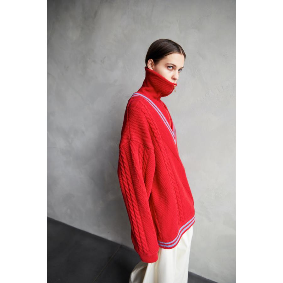 TAUPE TAUPE(トープ) / HALF ZIP TILDEN KNIT (RED) : Proof Of Power