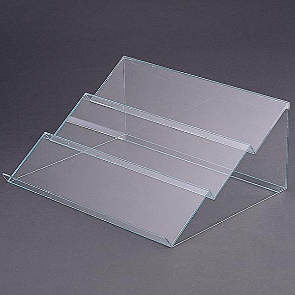 3連ディスプレイ台　H185×W450×D350　透明アクリル3．0mmt