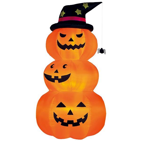 エアブロー ビッグ３連パンプキン｜ハロウィンのエアーPOP（高さ２４０ｃｍ）