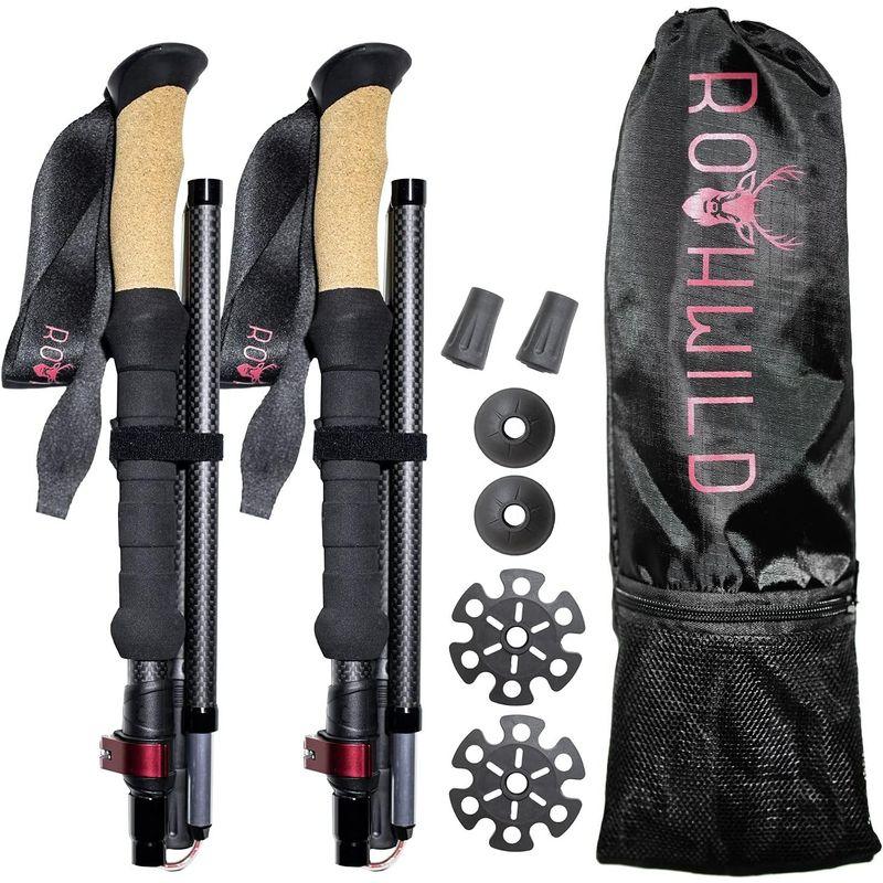 Rothwild ドイツ産 トレッキングポール カーボン 折りたたみ式 2本セット 超軽量 高強度 登山 収納バッグ付 ストック ステッキ Rothwild ドイツ産 トレッキングポール カーボン 折りたたみ式 2本セット 超軽量 高強度 登山 収納バッグ付 ストック ステッキ