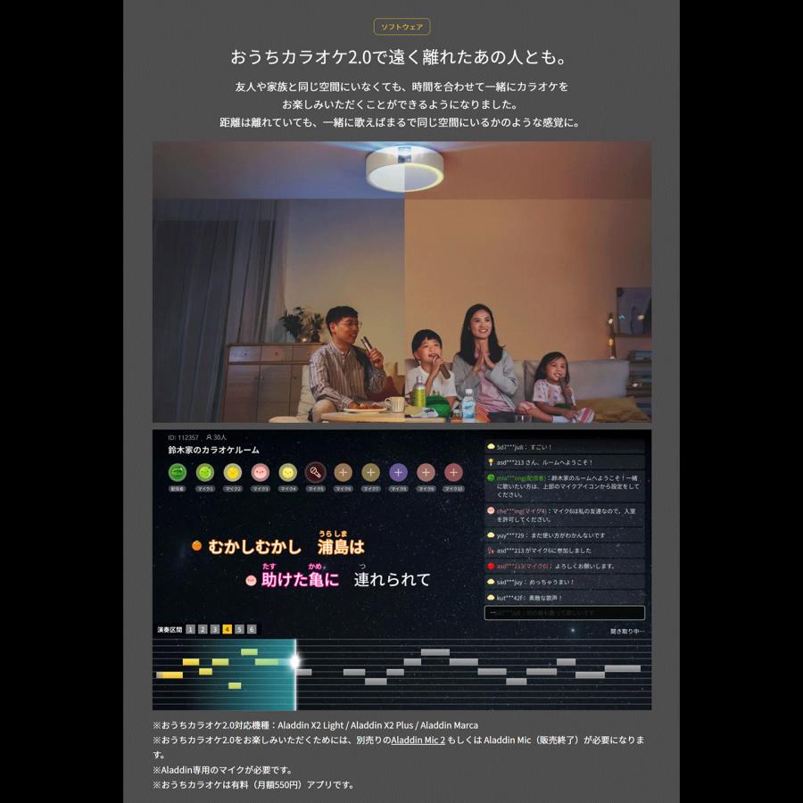 Aladdin X X2 Light & Mic2セット プロジェクター 家庭用 天井 Aladdin X X2 Light & Mic2セット プロジェクター 家庭用 天井