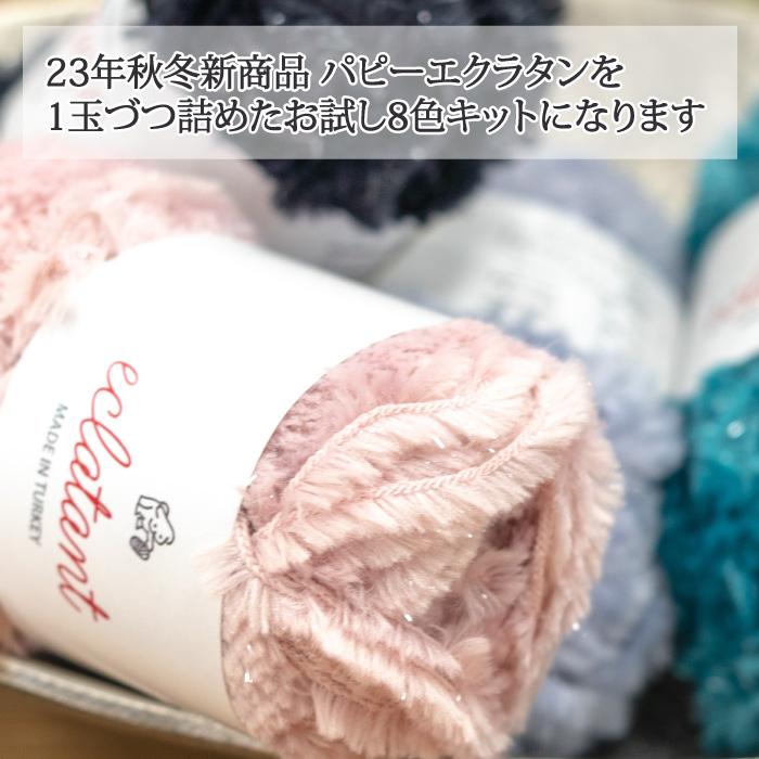 毛糸 極太 パピー 271 エクラタンお試しキット（8色セット） 8玉入1P ナイロン |  | 02