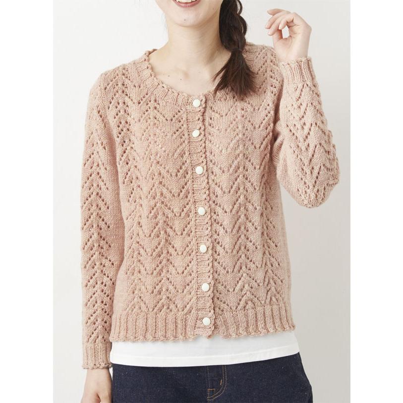 透かし編みカーディガン色番41〜50 編み物キット 毛糸のポプラ