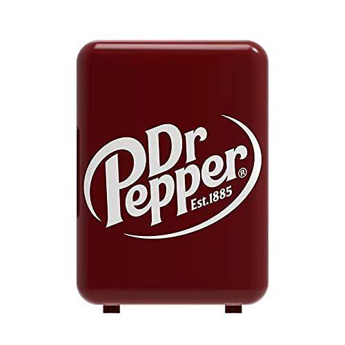 CURTIS MIS135DRP DR. Pepper Mini Portable Compact Personal Fridge Cools \u0026 Heats, 4 Liter Capacity, 6 Cans, Makeup, Skincare, Freon-Free \u0026 Ec