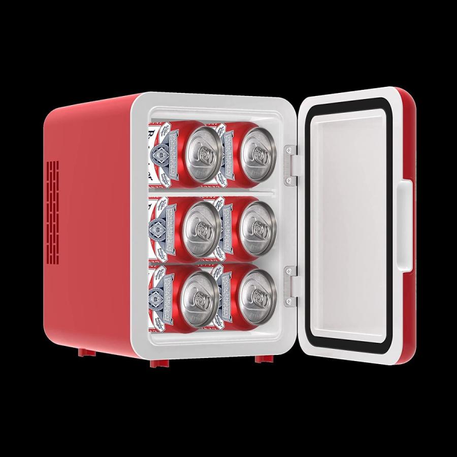 CURTIS Budweiser MIS135BUD, Mini Portable Compact Personal Fridge Cools \u0026 Heats, 4 Liter Capacity Chills Six 12 oz Cans, 100% Freon-Free \u0026 Eの画像