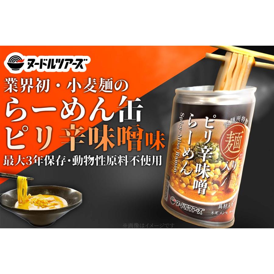 ヌードルツアーズ らーめん缶 ピリ辛味噌 250g 6缶セット 保存缶 保存