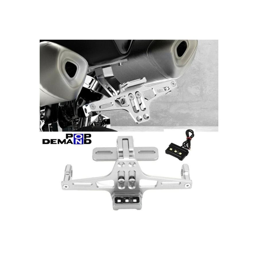 ブランド品専門の 送料無料 汎用 銀 可変フェンダーレス ナンバーステー アルミ Ledナンバー灯付 Cb750f Cb750four Cb900f Cb900ホーネット Cbx1000 Gestoci Ci