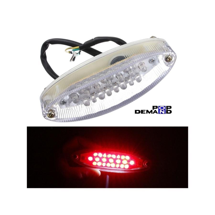 バイク LED テールランプ 汎用 CB400SS グラストラッカー スリムオーバルテール SR400 マローダ250 TW225 SR500 XS250 XL883L XL48 クリア バイク LED テールランプ 汎用 CB400SS グラストラッカー スリムオーバルテール SR400 マローダ250 TW225 SR500 XS250 XL883L XL48 クリア