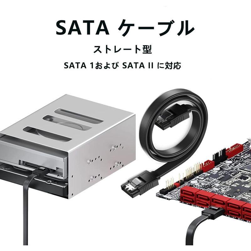 SATA ケーブル 0.5m （ストレート型）Suptopwxm Sata3 ケーブル 4本セット 6 Gbps対応 ラッチ付き SSDとH｜poposhop｜02