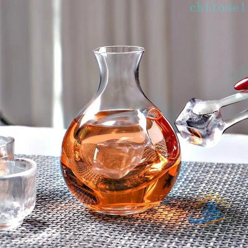 ガラス製 徳利 冷酒器 250ml 氷ポケット付 耐熱 日本酒 ワイン用