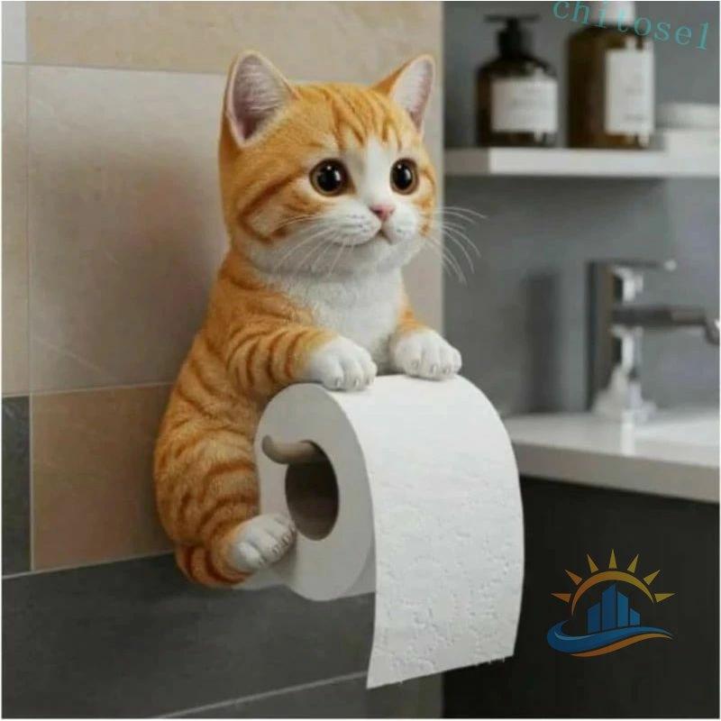 猫のトイレットペーパーホルダー ねこ ネコ トイレットペーパー
