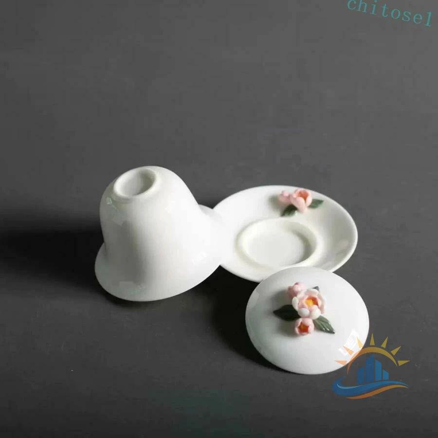 新商品 完売必至 中国伝統蓋碗 陶器 かわいい花柄 女性大人気 烏龍茶