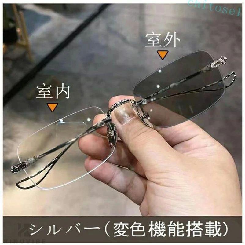 ブルーライトカット標 リムレス ふちなし ブルーライトカット標準搭載